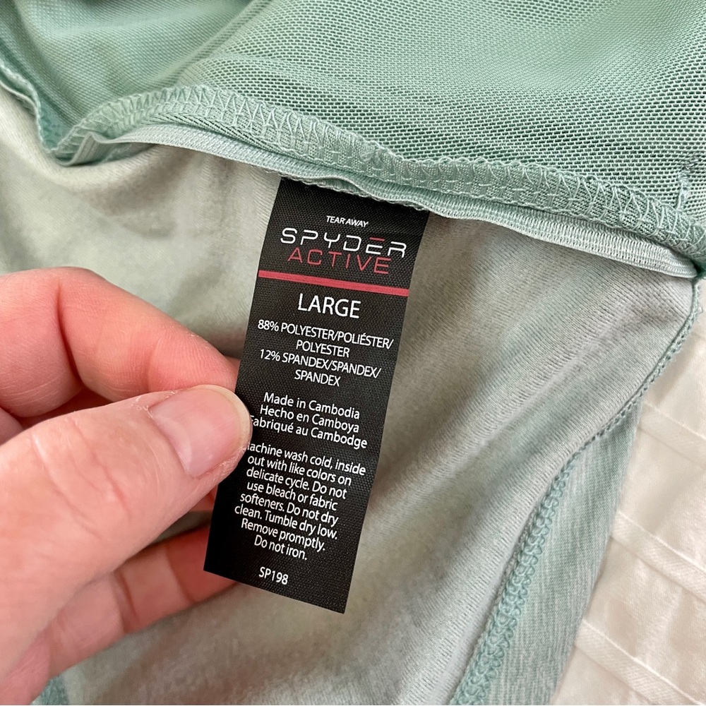 NWT Spyder ladies Sage Green Athletic Top, size Large - Picture 7 of 7